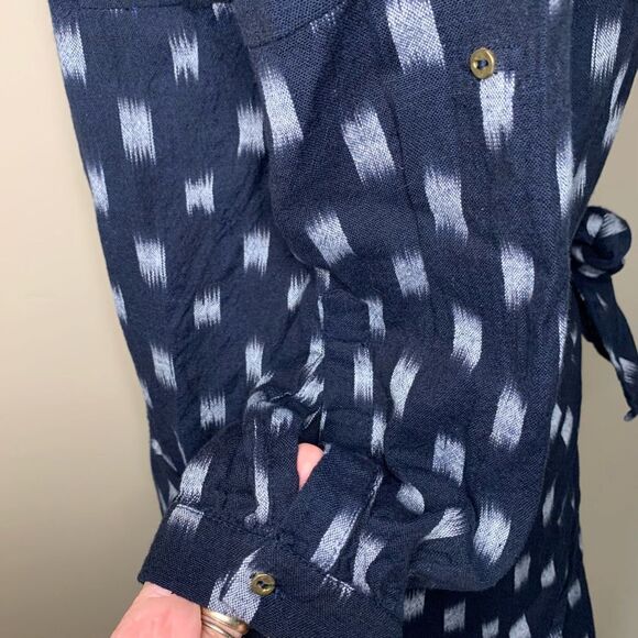 Ulla Johnson Corsica Dress Blue White Indigo Ikat Print Size 2 Short Popover - Picture 6 of 12